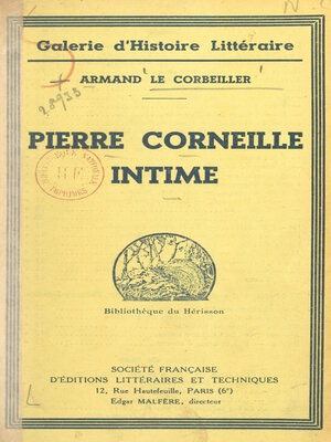 cover image of Pierre Corneille intime